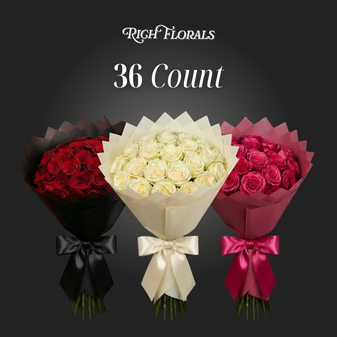 36 count luxury rose bouquet by Rich Florals, Woodbridge NJ