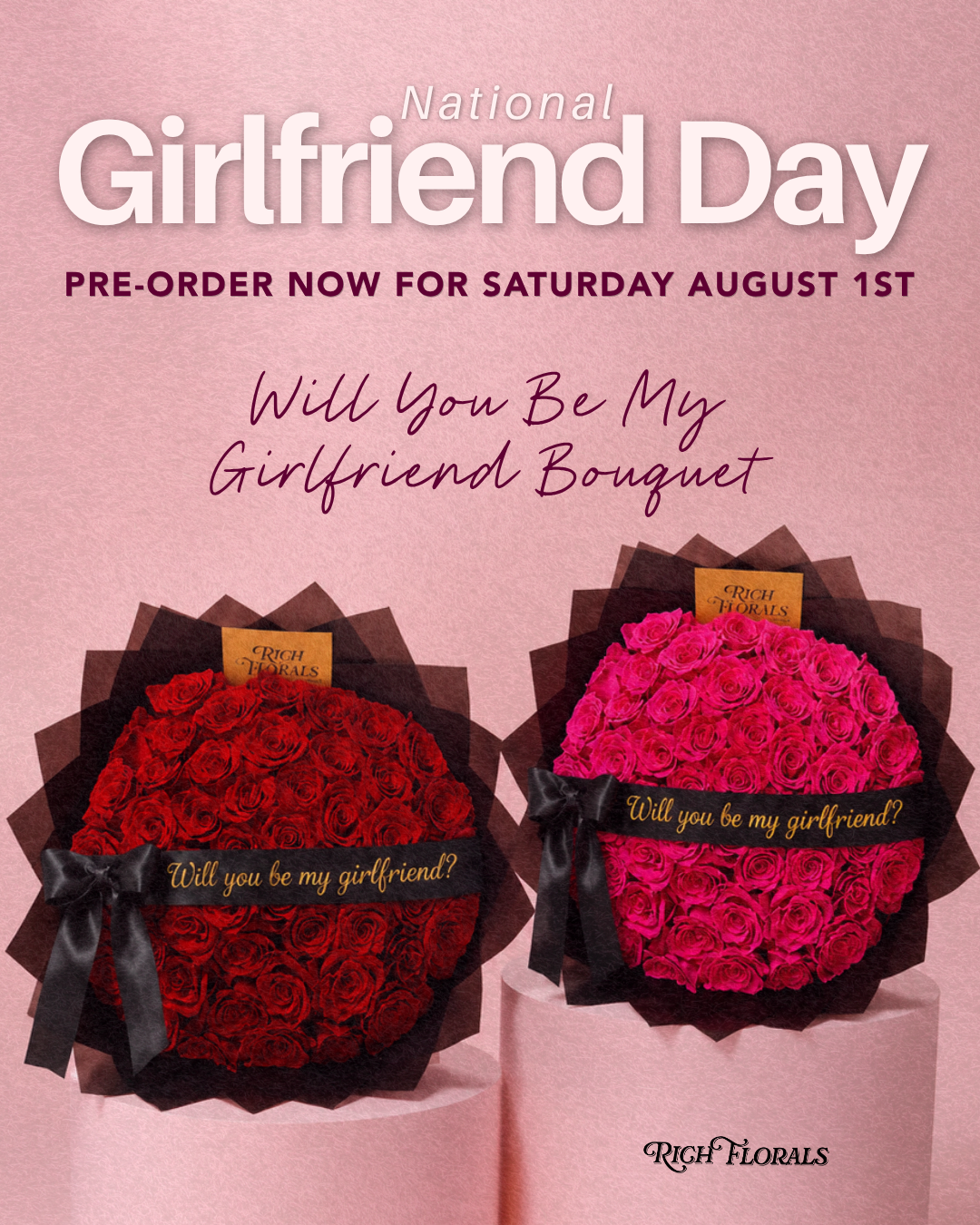 Be My Girlfriend - National Girlfriend Day Rose Bouquet Special