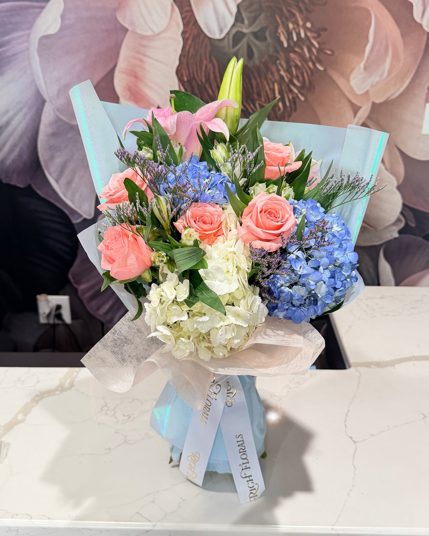 Available Now - Blue & Pink Mixed Bouquet
