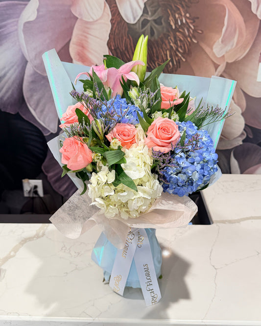 Available Now - Blue & Pink Mixed Bouquet