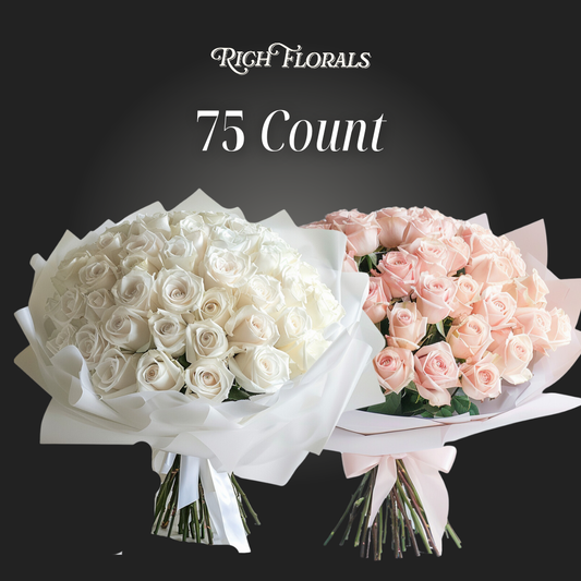75 count luxury rose bouquet by Rich Florals, Woodbridge NJ

